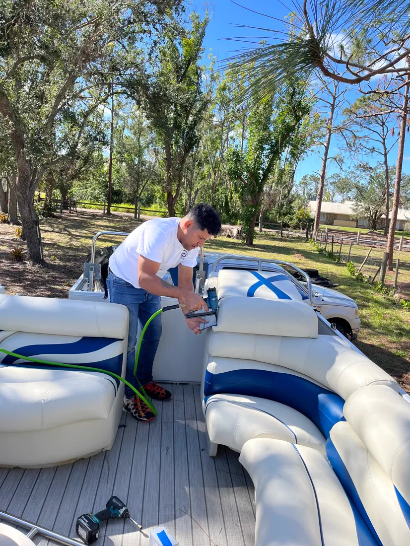 Custom boat canvas and bimini top textile work in Cape Coral, Florida - photo 48